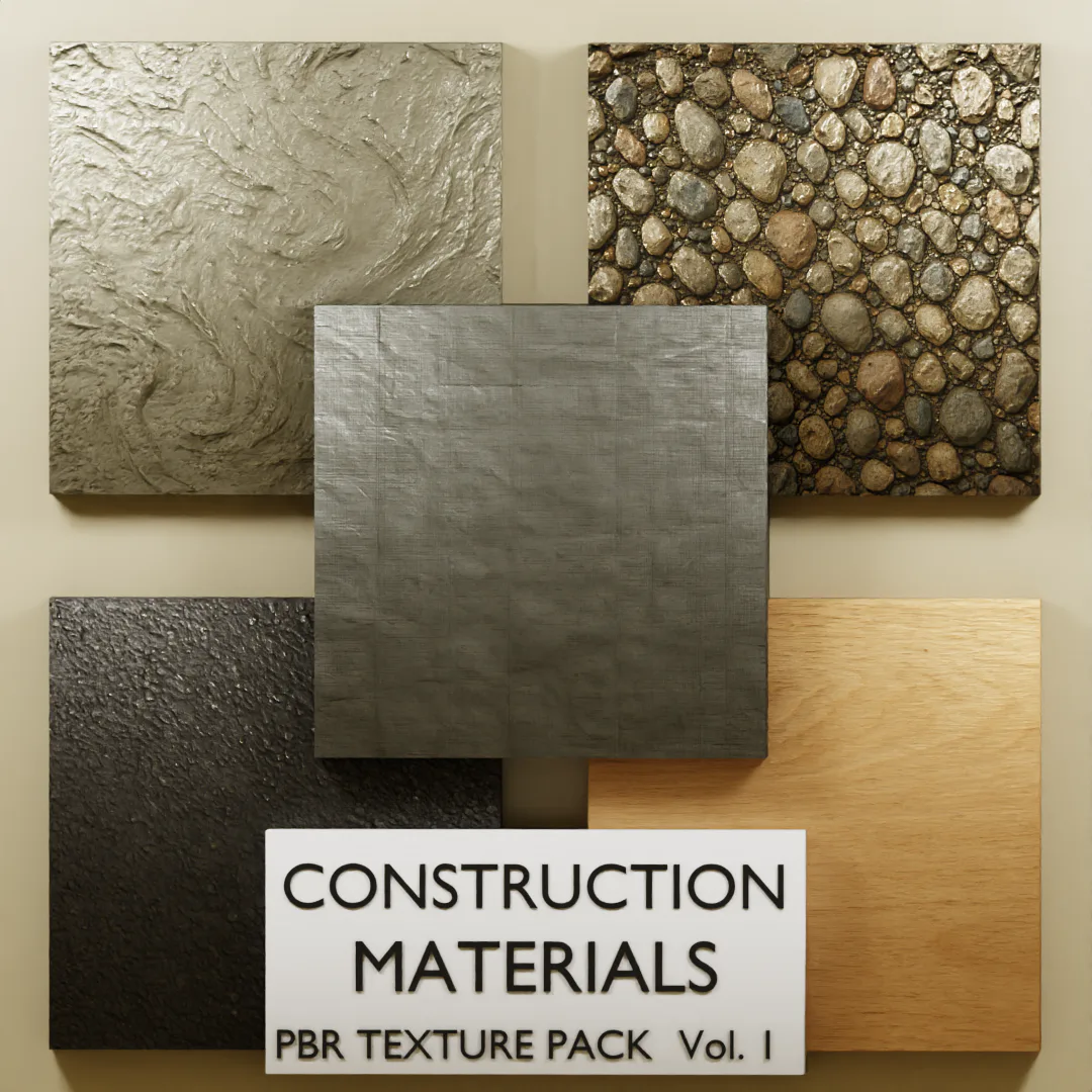 Construction Materials PBR Texture Pack product preview
